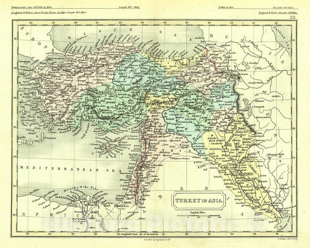 Historic Map : 1861 Turkey in Asia : Vintage Wall Art