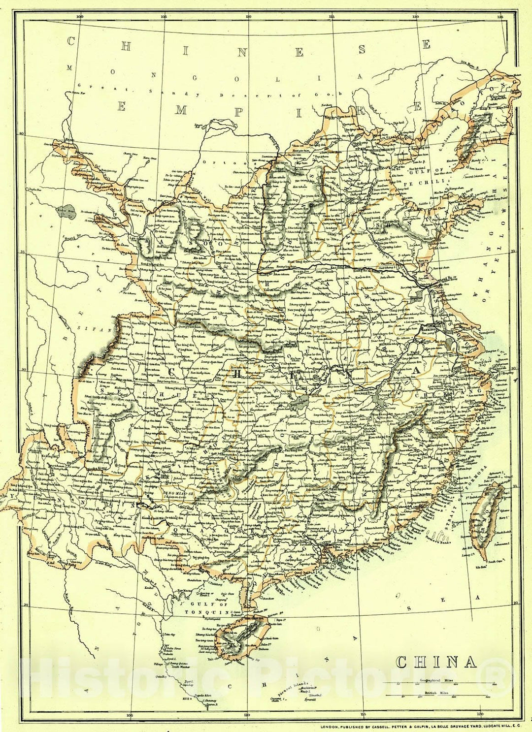 Historic Map : 1862 China : Vintage Wall Art