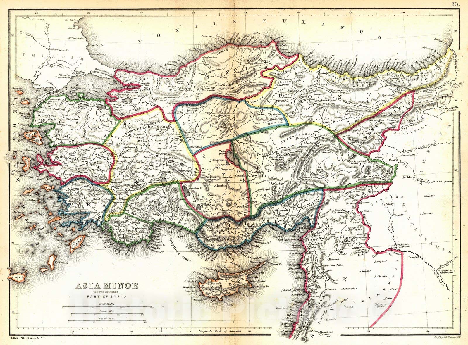 Historic Map : 1867 Asia Minor : Vintage Wall Art