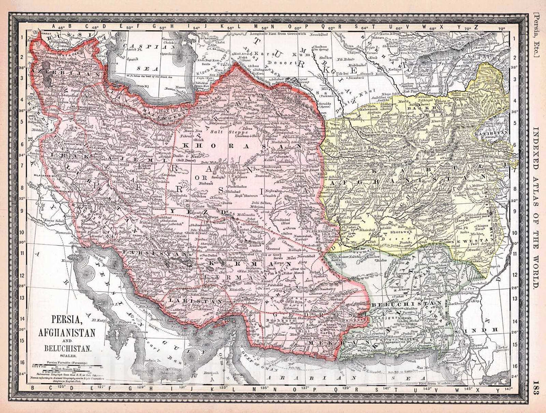 Historic Map : 1884 Persia, Afghanistan, & Beluchistan : Vintage Wall Art