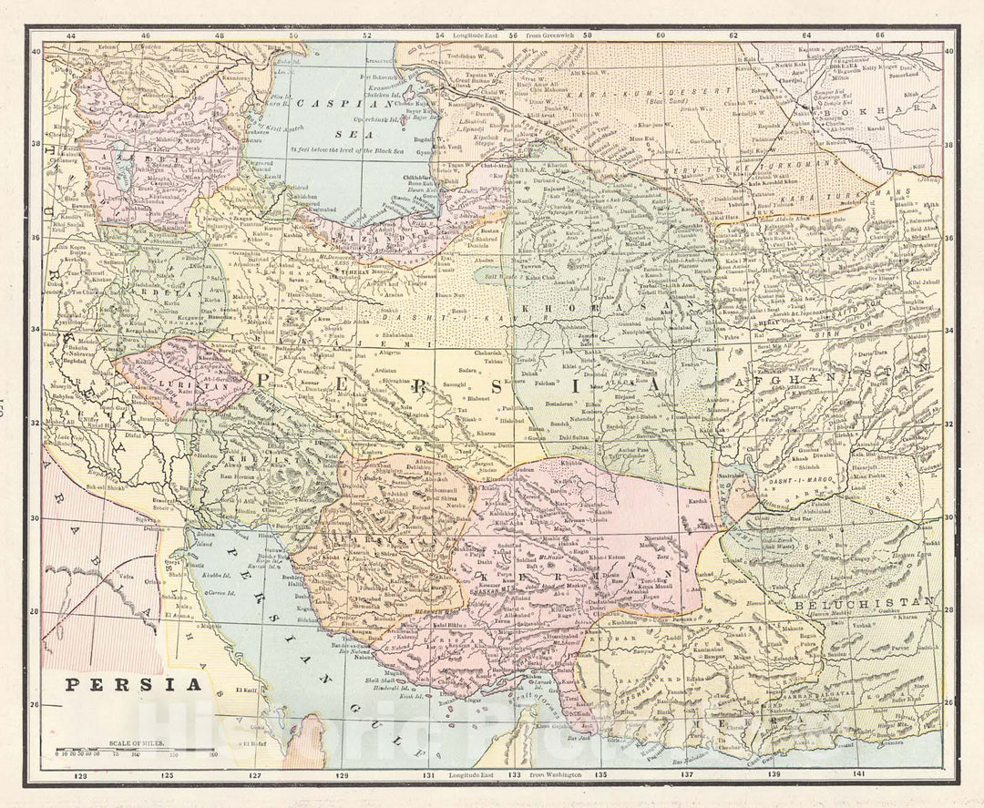 Historic Map : 1888 Persia : Vintage Wall Art