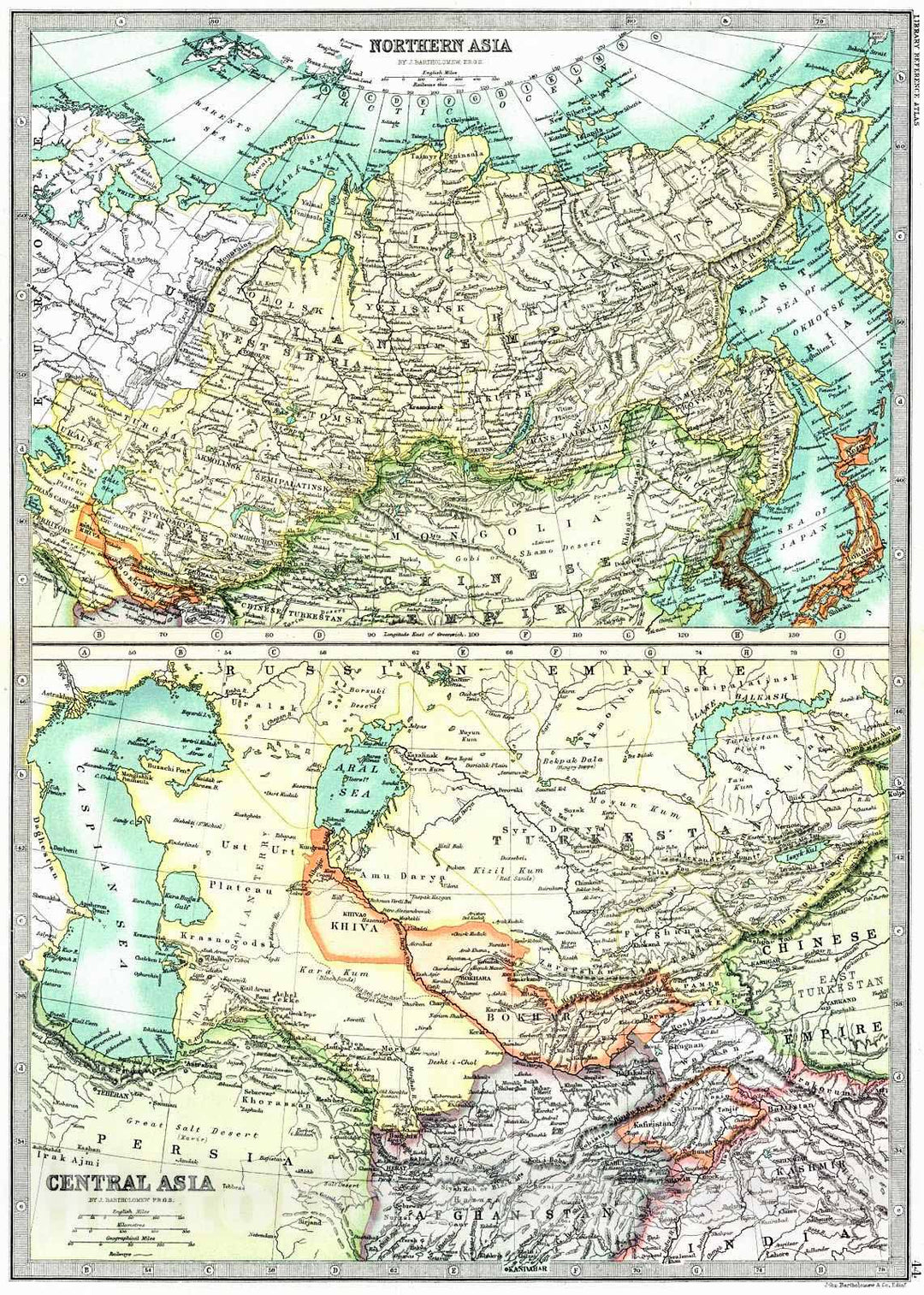 Historic Map : 1890 Northern Asia, Central Asia : Vintage Wall Art