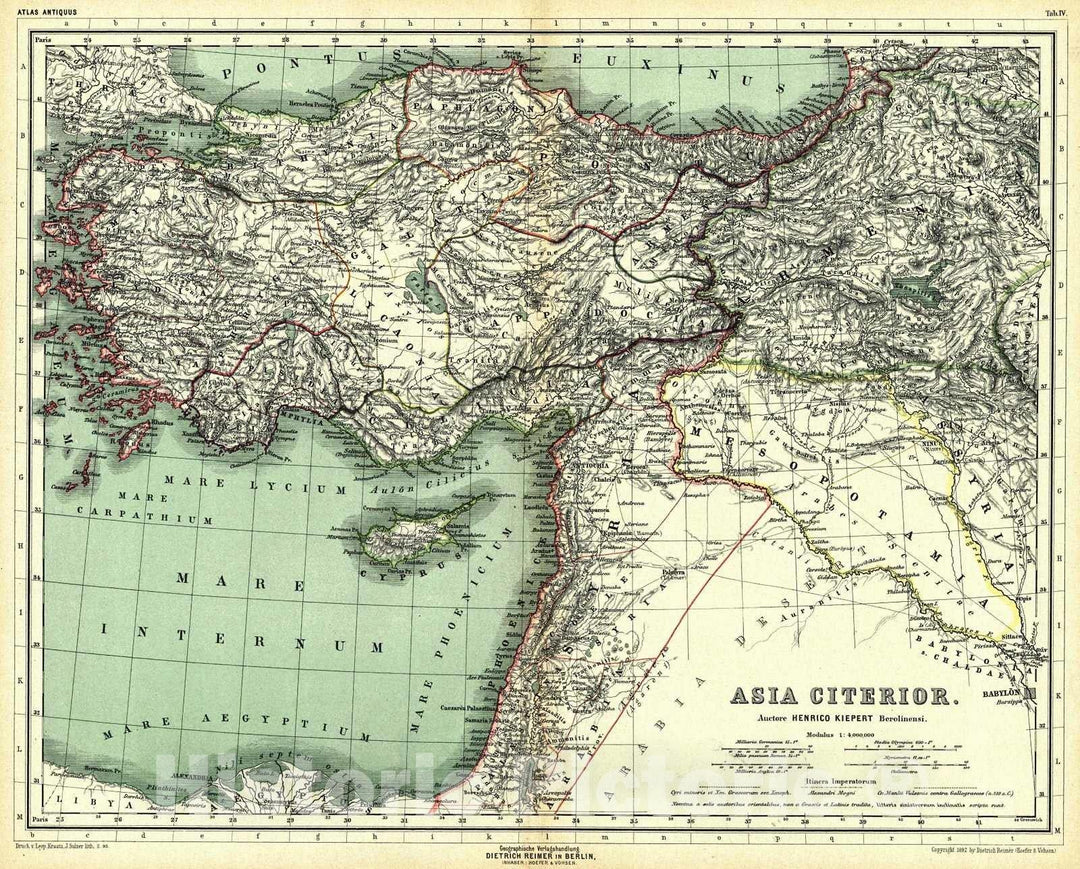 Historic Map : 1894 Asia Citerior : Vintage Wall Art