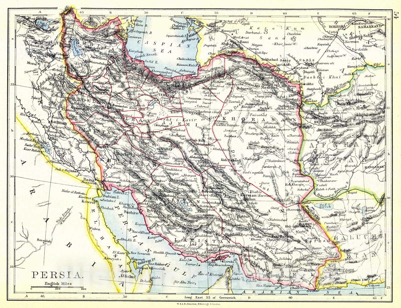 Historic Map : 1897 Persia : Vintage Wall Art