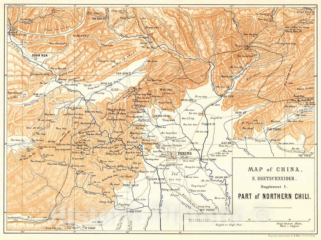 Historic Map : 1898 Map of China, Supplement I, Part of Northern Chili (sic) : Vintage Wall Art