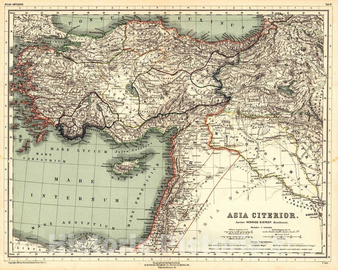 Historic Map : 1898 Asia Citerior : Vintage Wall Art