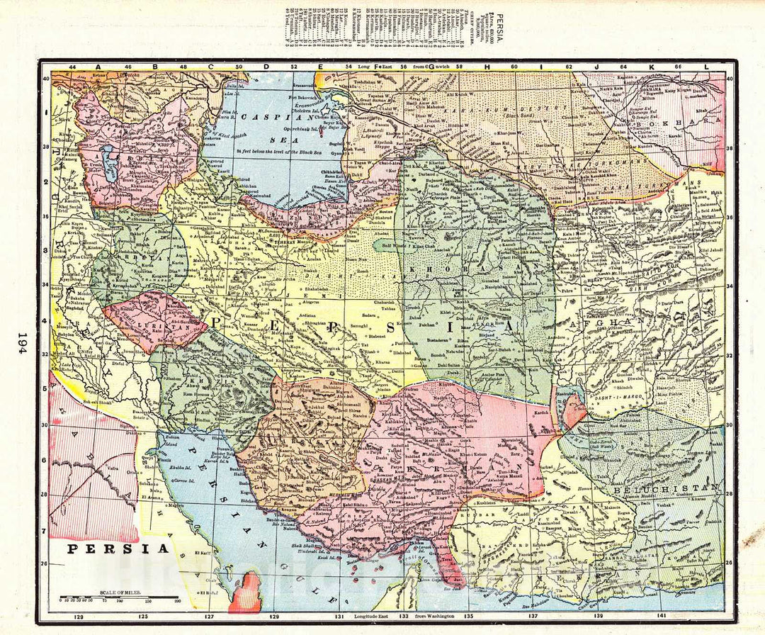 Historic Map : 1898 Persia : Vintage Wall Art