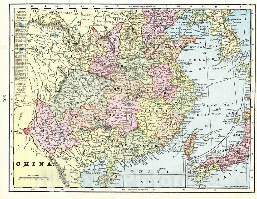 Historic Map : 1898 China : Vintage Wall Art