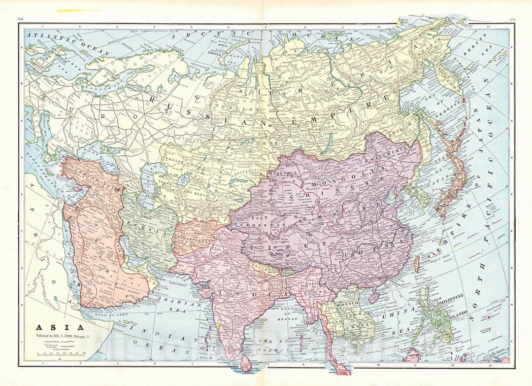 Historic Map : 1900 Asia : Vintage Wall Art