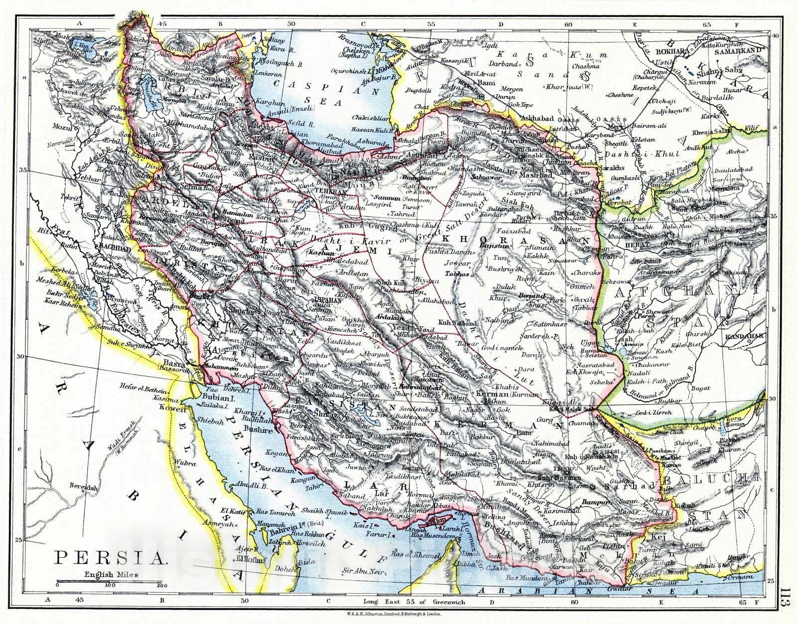 Historic Map : 1897 Persia : Vintage Wall Art