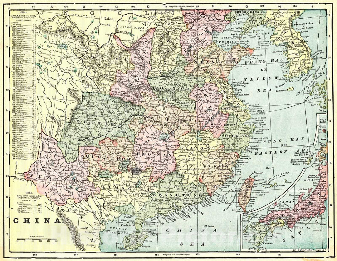 Historic Map : 1901 China : Vintage Wall Art