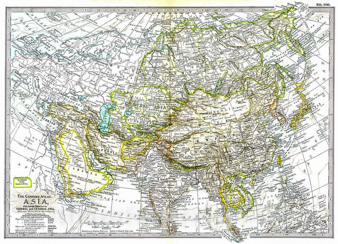 Historic Map : 1902 Asia : Vintage Wall Art