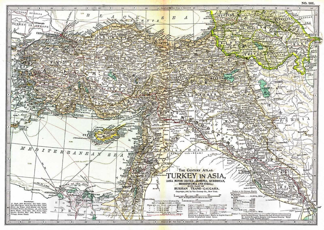 Historic Map : 1902 Turkey in Asia : Vintage Wall Art