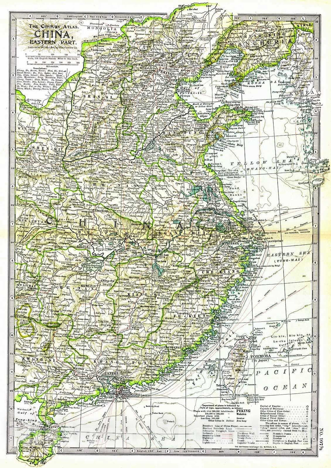 Historic Map : 1902 China, Eastern Part : Vintage Wall Art