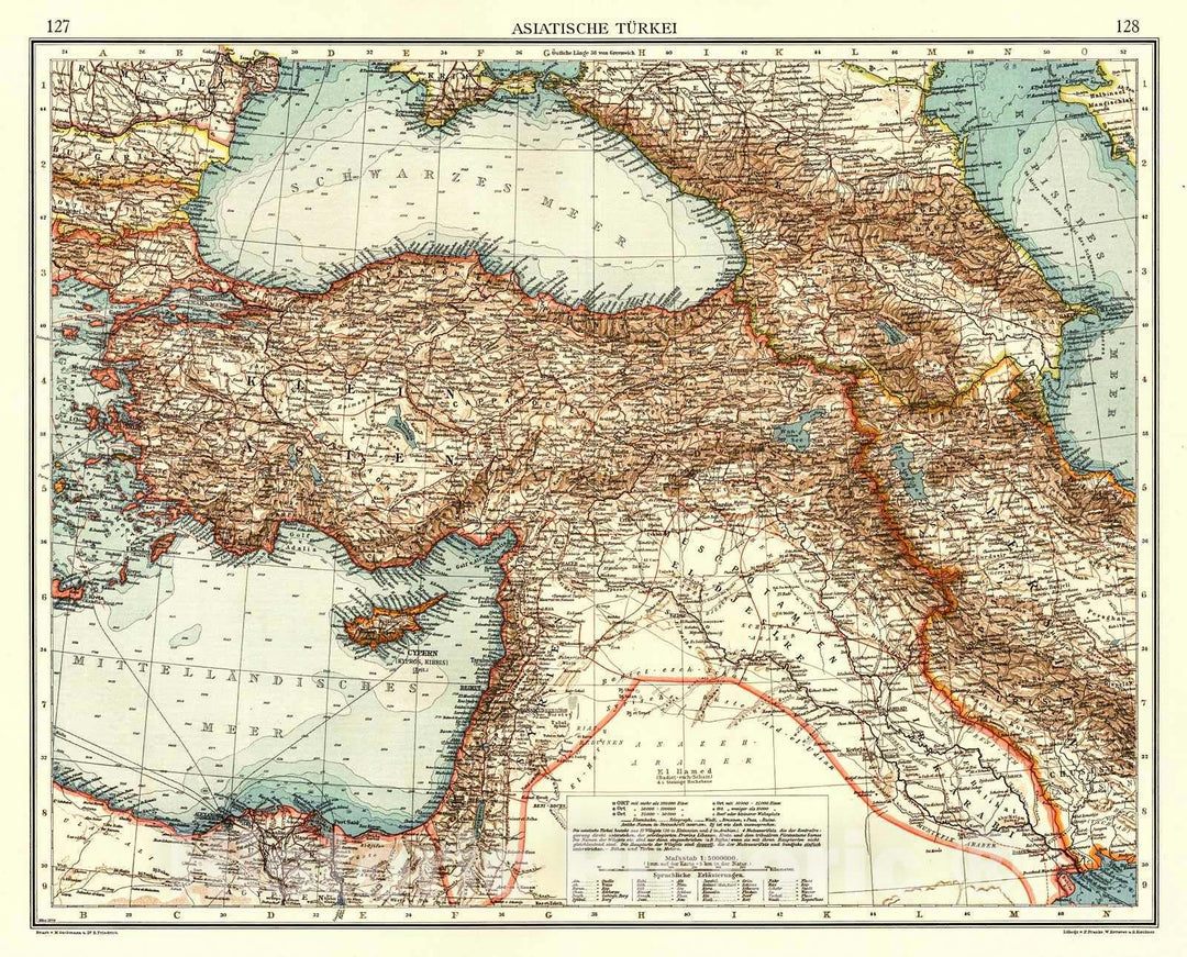 Historic Map : 1904 Asiatische T&uuml;rkei : Vintage Wall Art