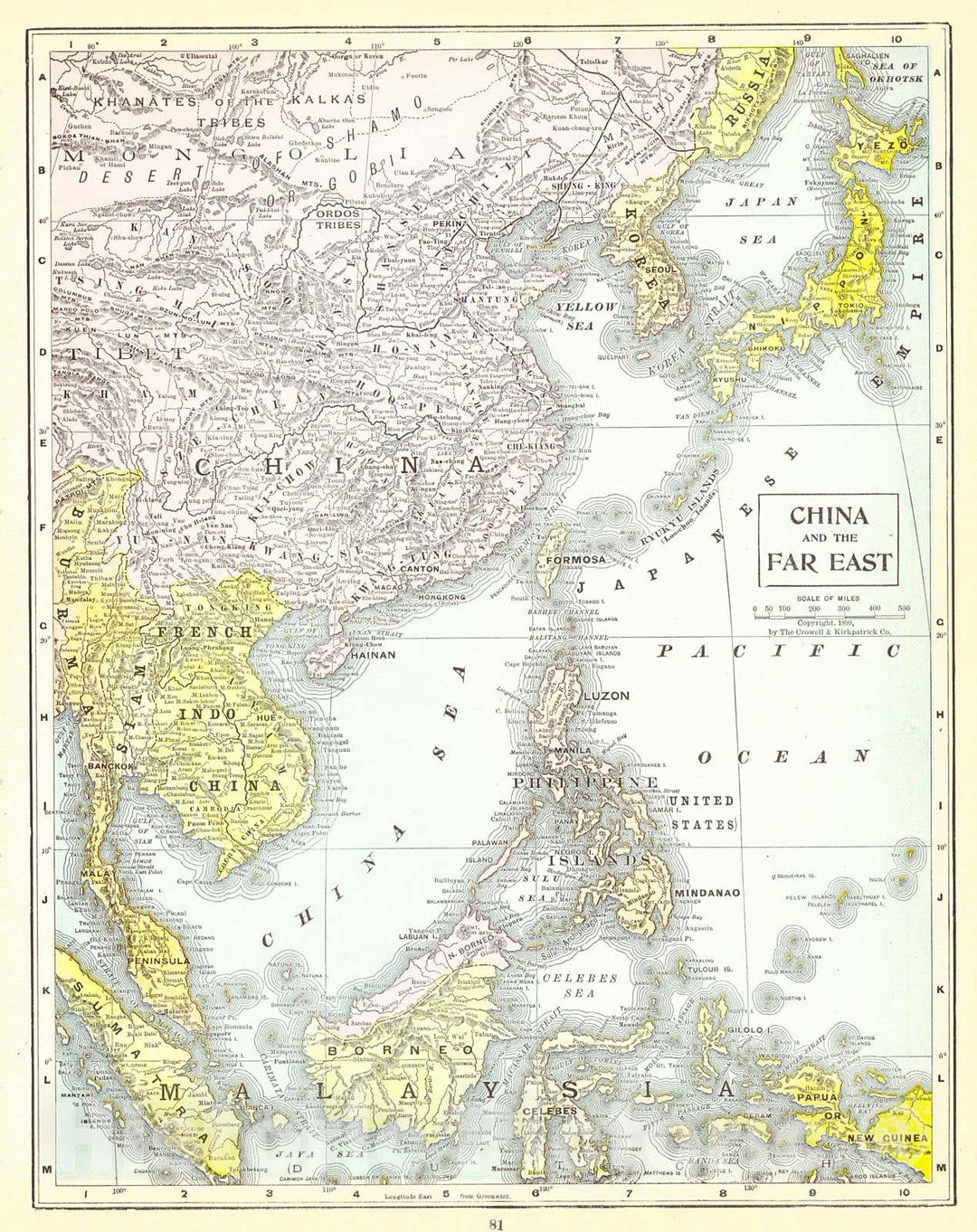 Historic Map : 1905 China and the Far East : Vintage Wall Art