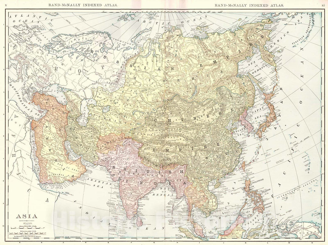 Historic Map : 1905 Asia : Vintage Wall Art