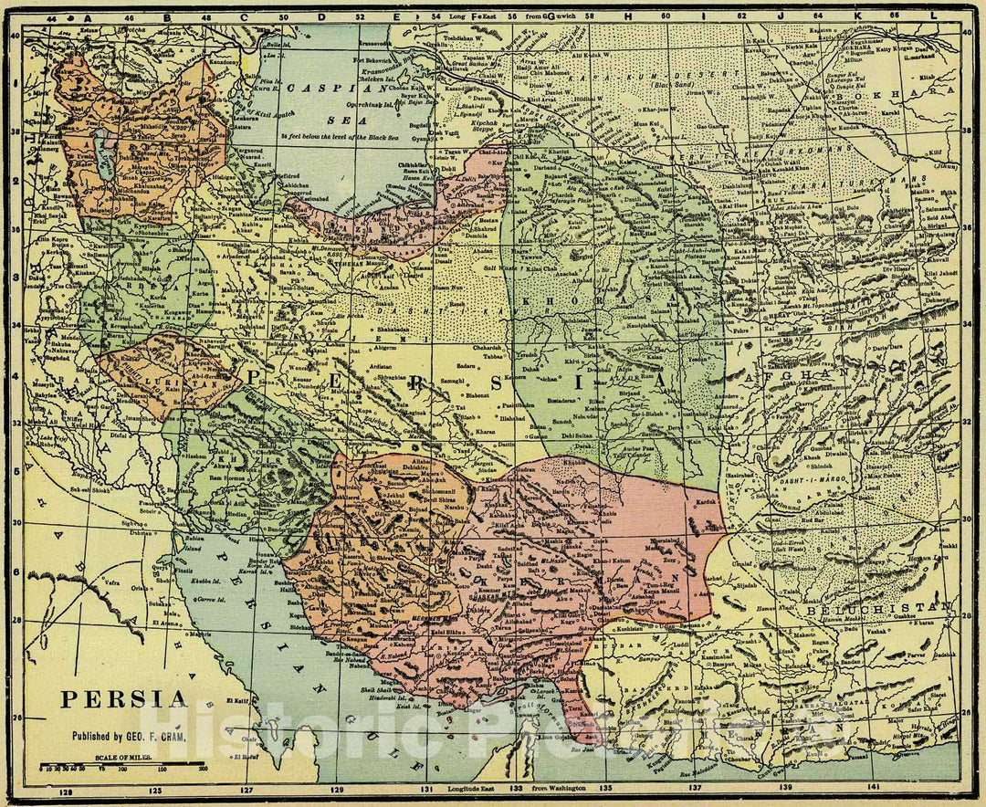 Historic Map : 1907 Persia : Vintage Wall Art