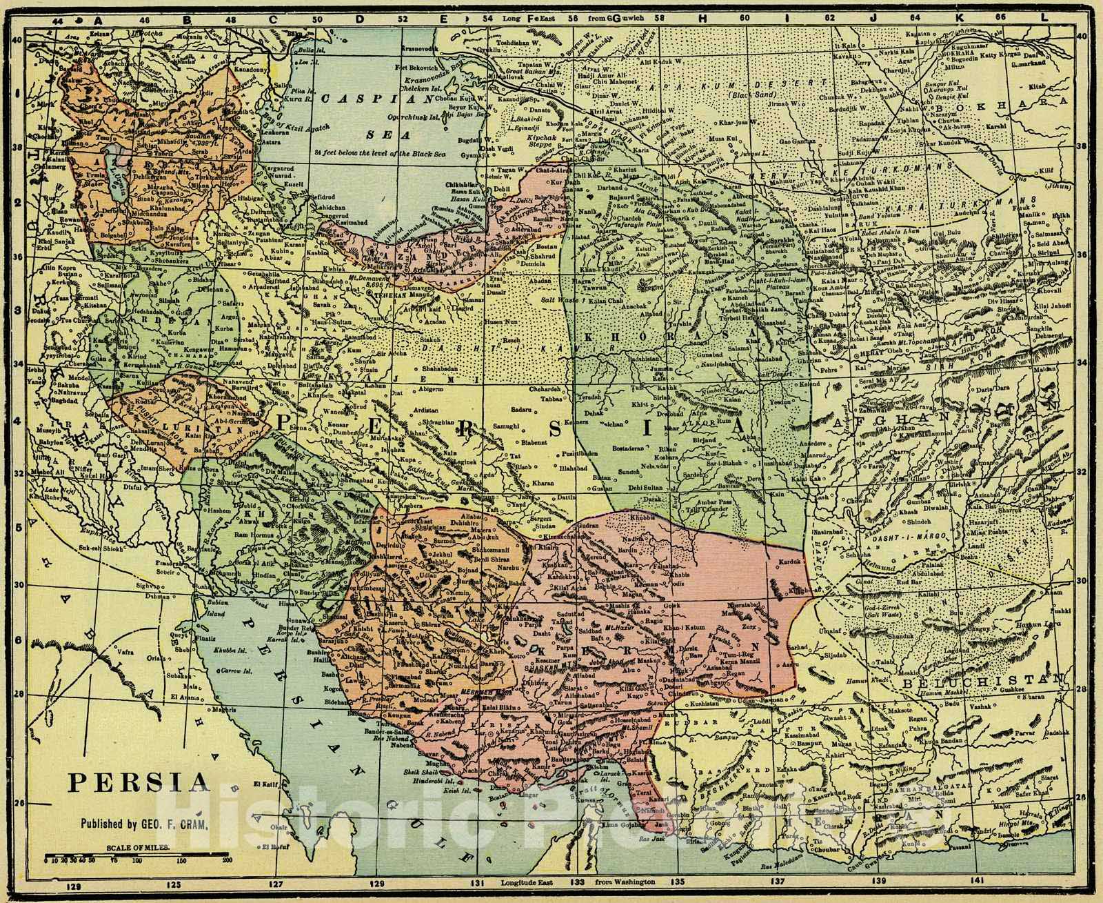 Historic Map : 1907 Persia : Vintage Wall Art