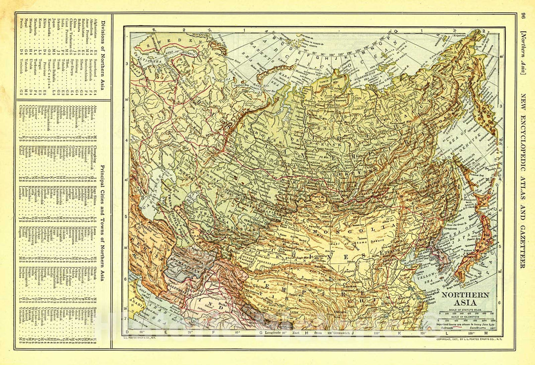 Historic Map : 1909 Northern Asia : Vintage Wall Art