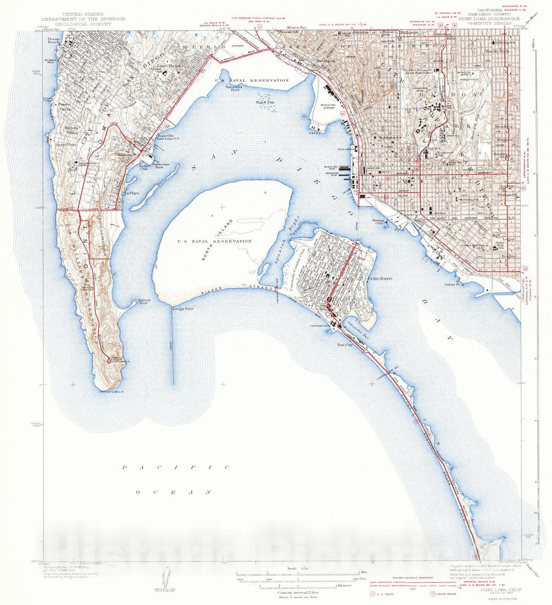 Historic Map : 1942 Point Loma Quadrangle, San Diego County, California : Vintage Wall Art