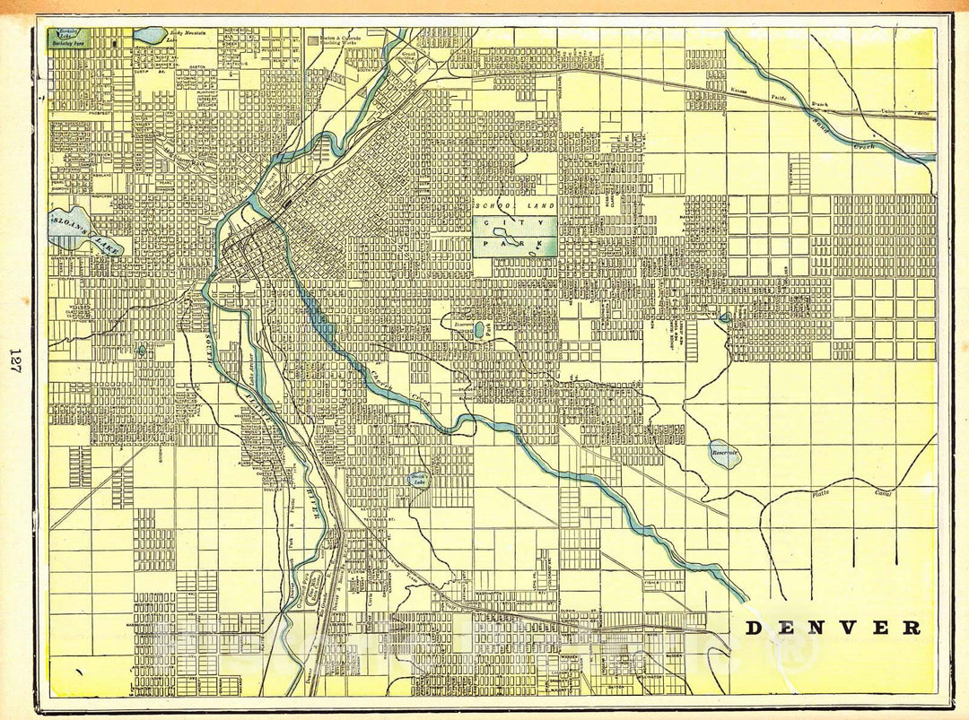 Historic Map : 1898 Denver : Vintage Wall Art