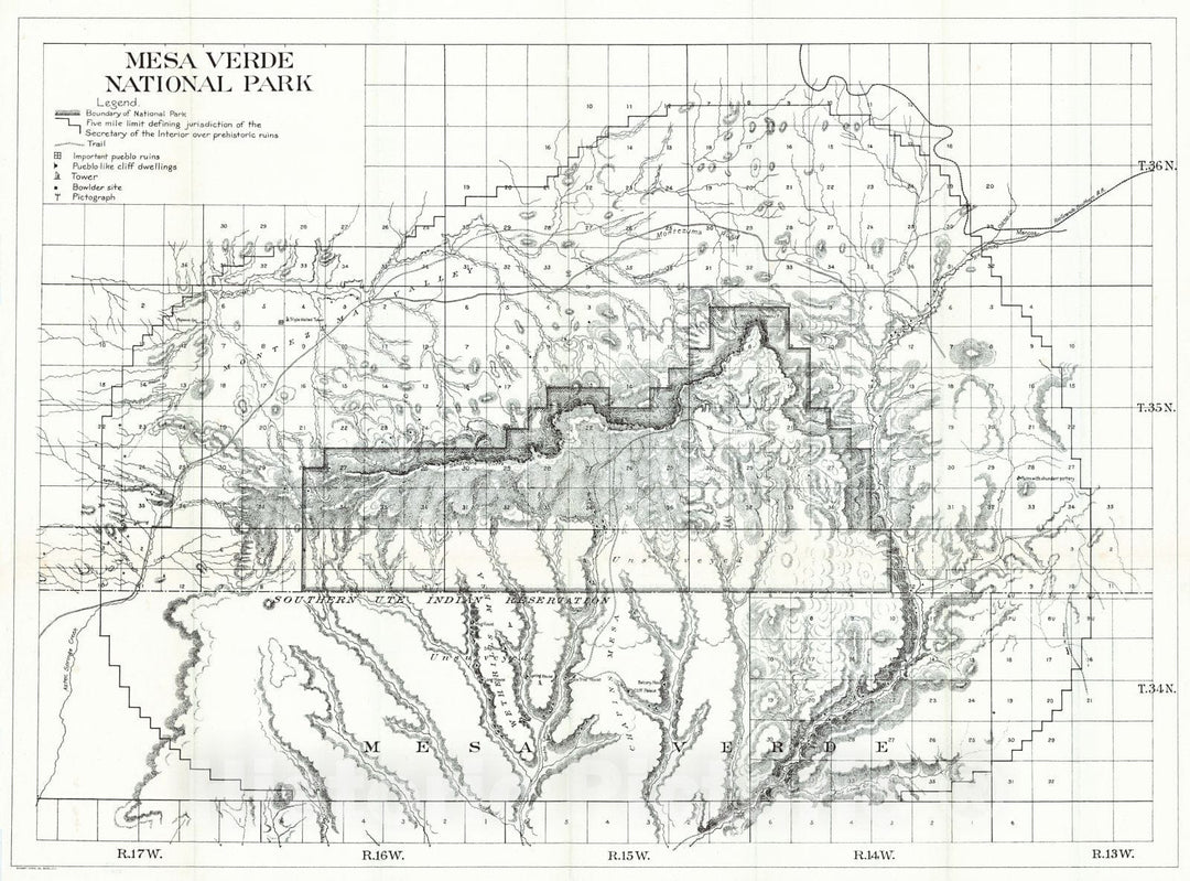 Historic Map : 1900 Mesa Verde National Park : Vintage Wall Art