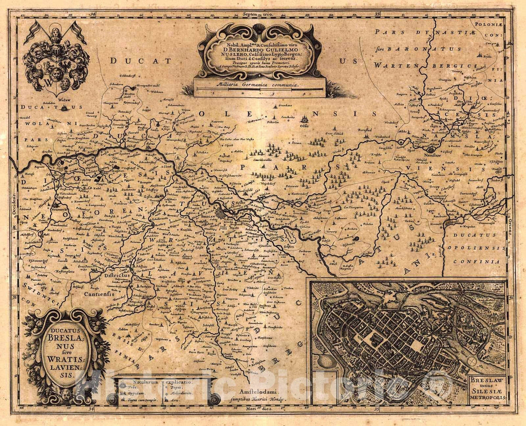 Historic Map : 1640 Ducatus Breslanus sive Wratislaviensis (Poland) : Vintage Wall Art