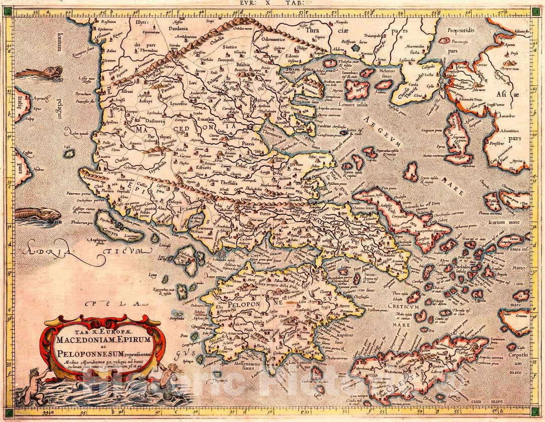 Historic Map : 1695 Macedoniam Epirum Peloponnesum : Vintage Wall Art