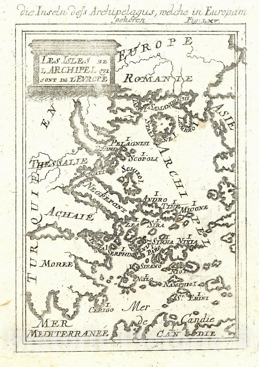 Historic Map : 1719 Les Isles de L'Archipel Qvi sont de L'Europe : Vintage Wall Art