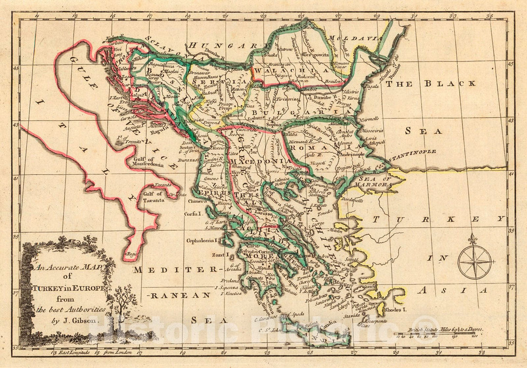 Historic Map : 1760 An Acurate Map of Turkey in Europe from the Best Authorities : Vintage Wall Art