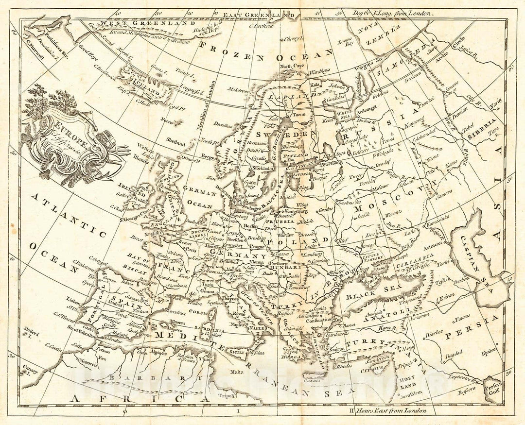 Historic Map : 1763 Europe : Vintage Wall Art