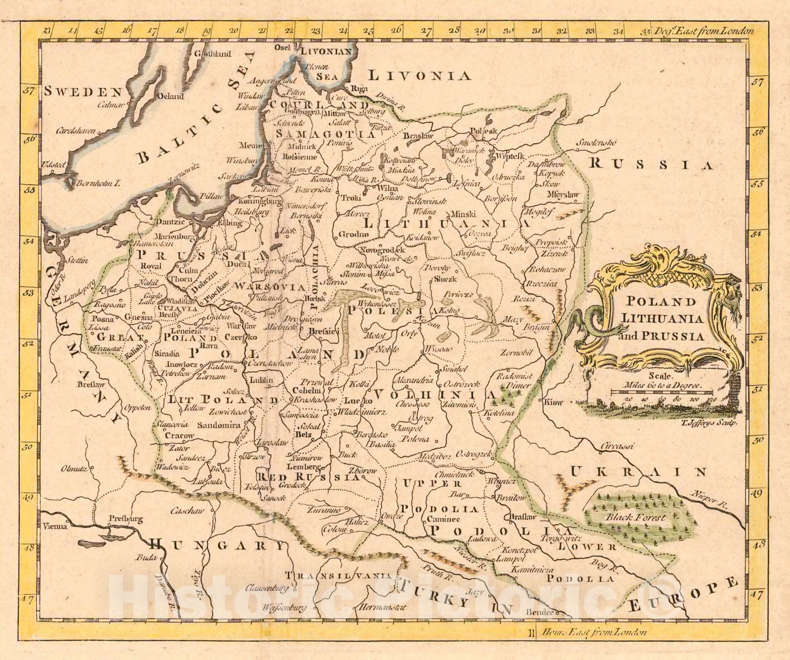 Historic Map : 1763 Poland Lithuania and Prussia : Vintage Wall Art