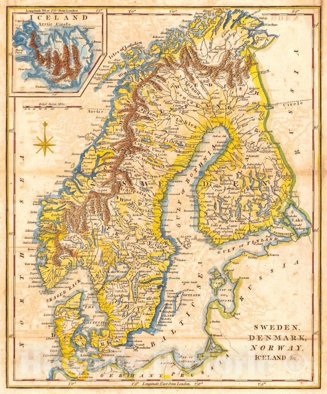 Historic Map : 1780 Sweden, Denmark, Norway, Iceland &c  : Vintage Wall Art