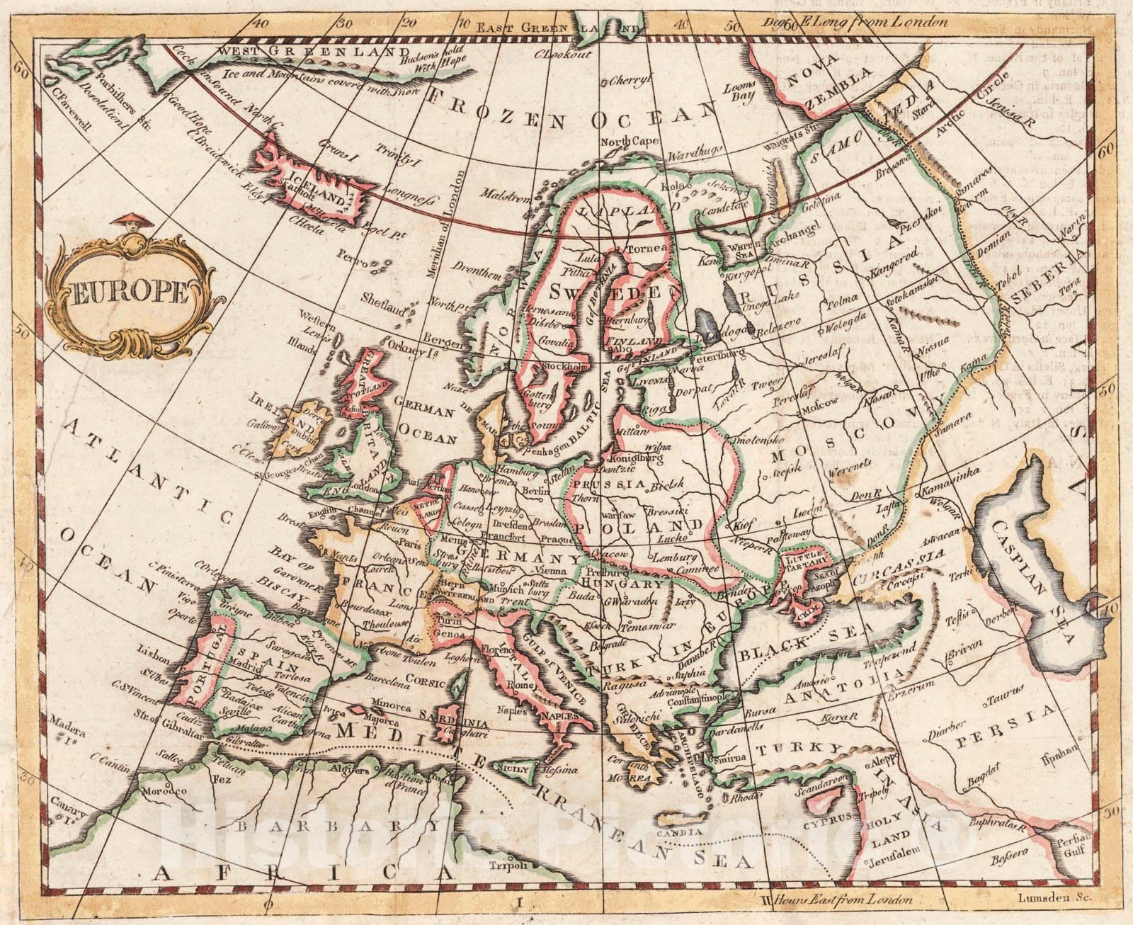 Historic Map : 1785 Europe : Vintage Wall Art