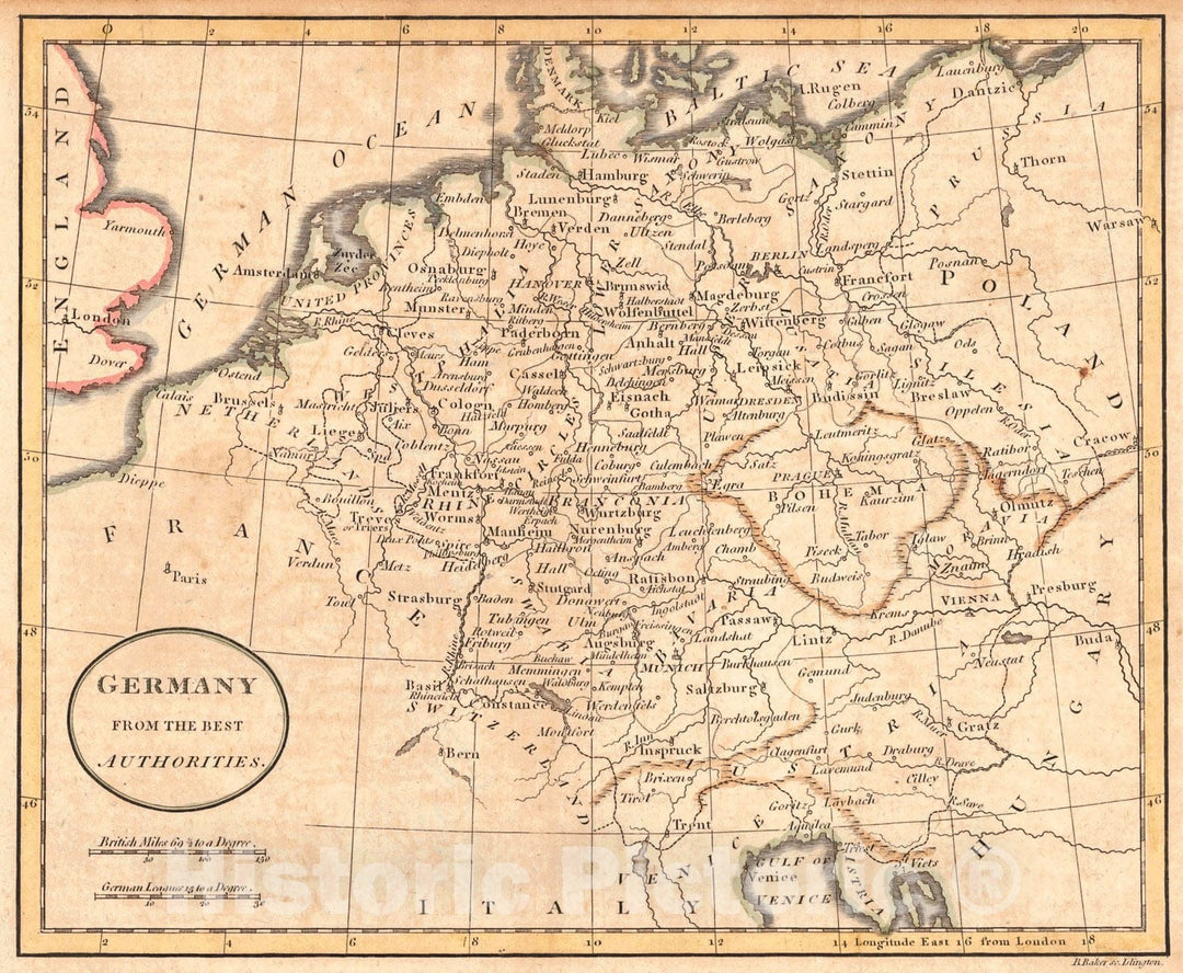 Historic Map : 1789 Germany from the Best Authorities : Vintage Wall Art