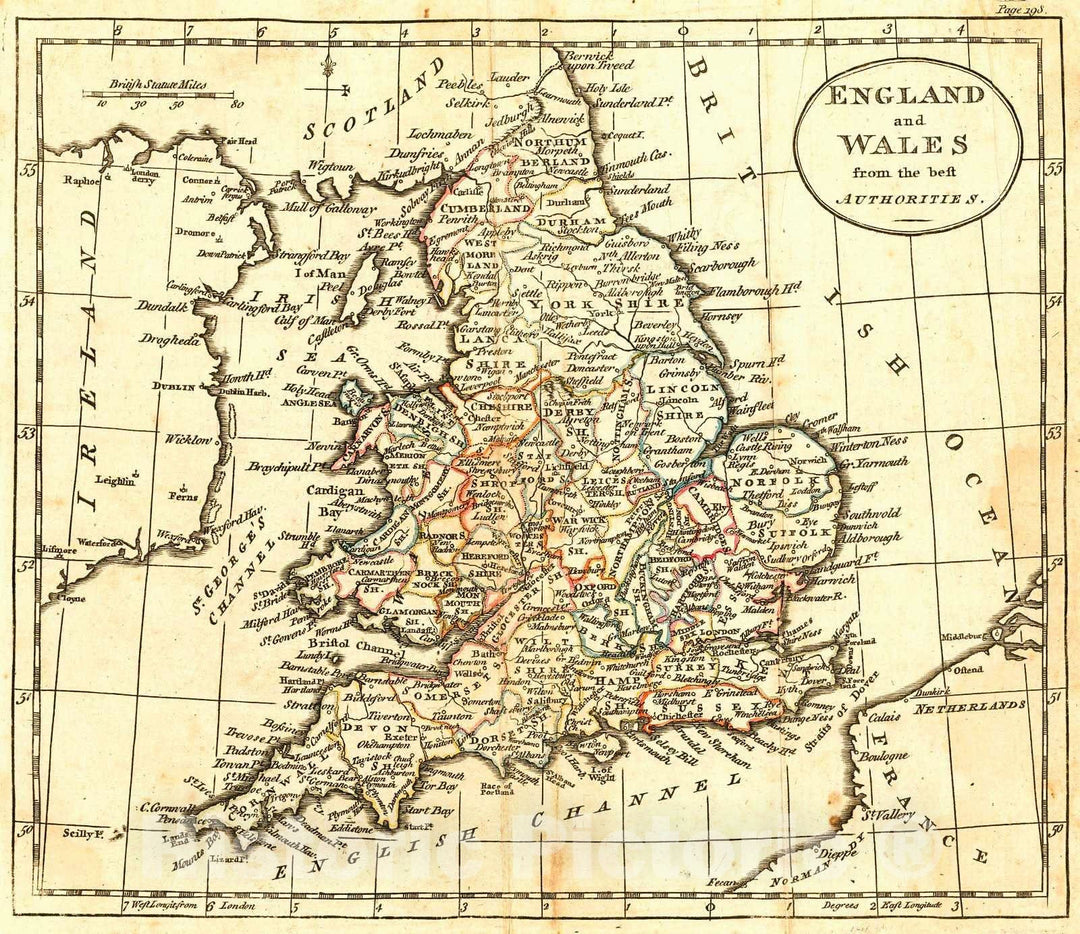 Historic Map : 1790 England and Wales from the best Authorities : Vintage Wall Art