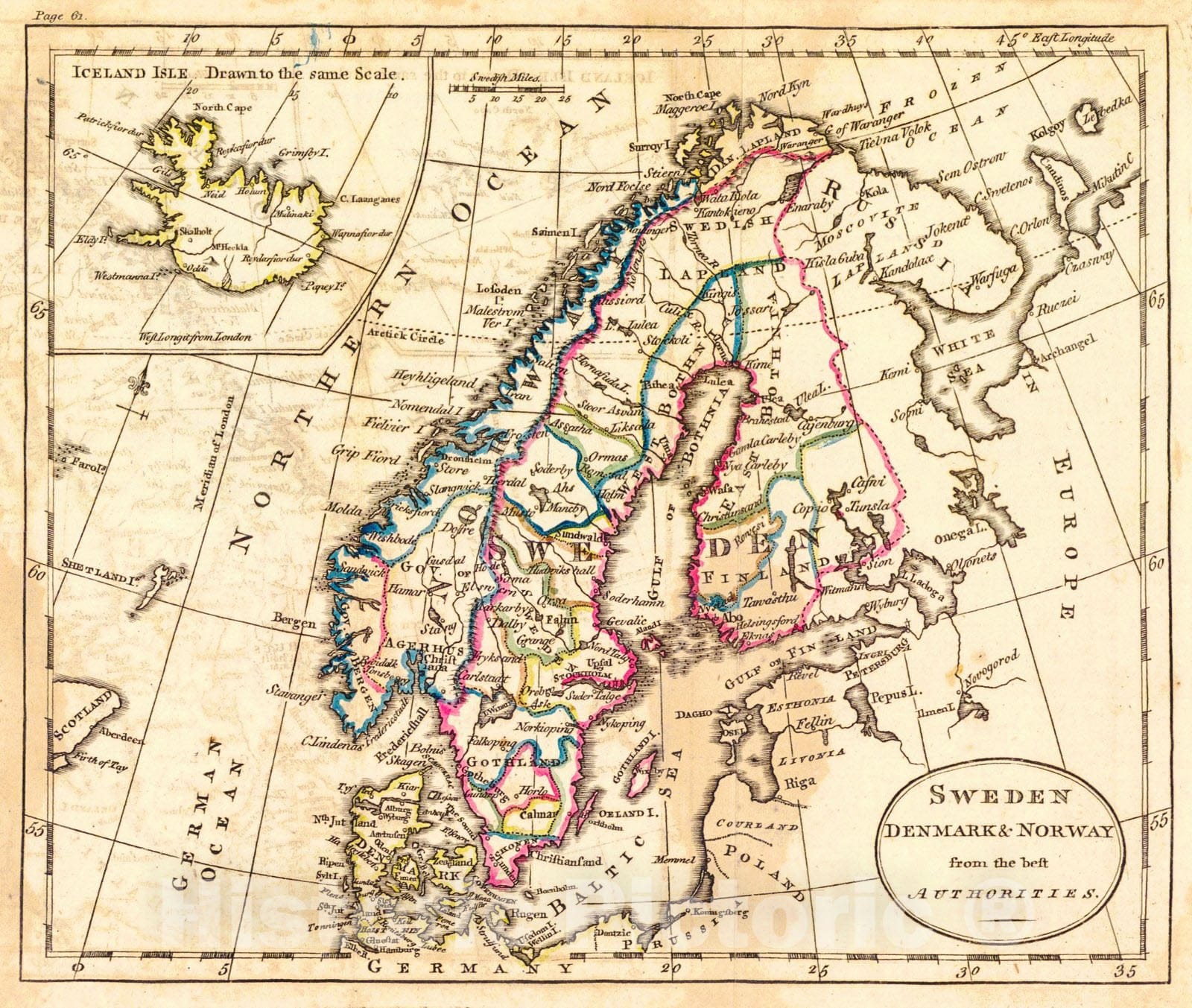 Historic Map : 1790 Sweden, Denmark, & Norway from the best Authorities : Vintage Wall Art