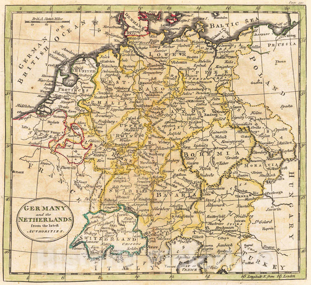 Historic Map : 1790 Germany and the Netherlands from the latest Authorities : Vintage Wall Art