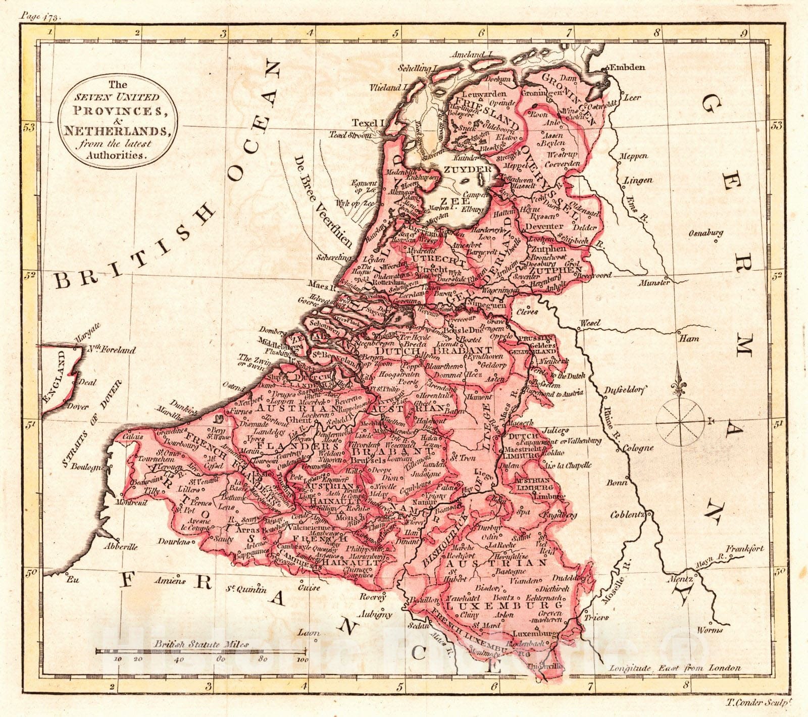 Historic Map : 1791 The Seven United Provinces & Netherlands, from the latest Authorities : Vintage Wall Art