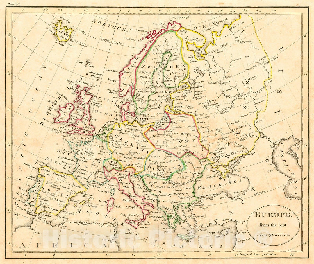 Historic Map : 1793 Europe from the Best Authorities : Vintage Wall Art