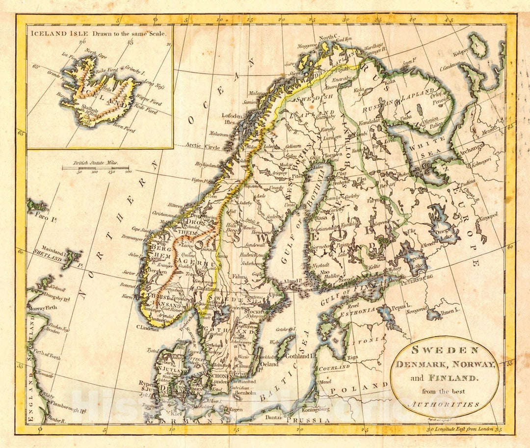 Historic Map : 1794 Sweden, Denmark, Norway, and Finland from the best Authorities : Vintage Wall Art