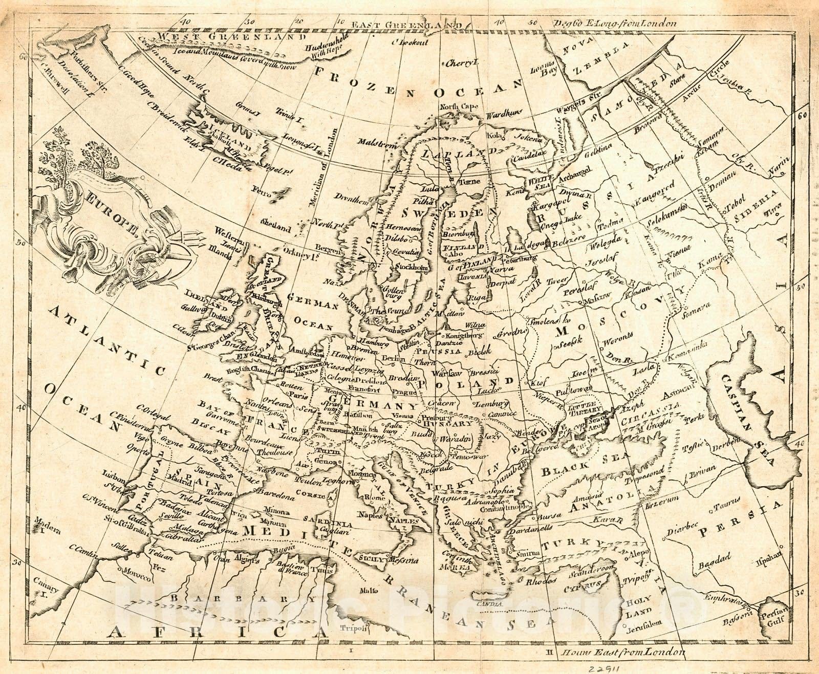 Historic Map : 1799 Europe : Vintage Wall Art