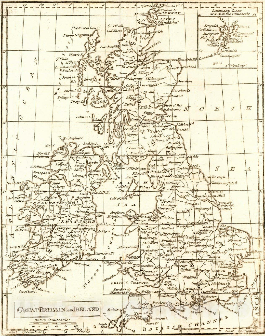 Historic Map : 1800 Great Britain and Ireland : Vintage Wall Art