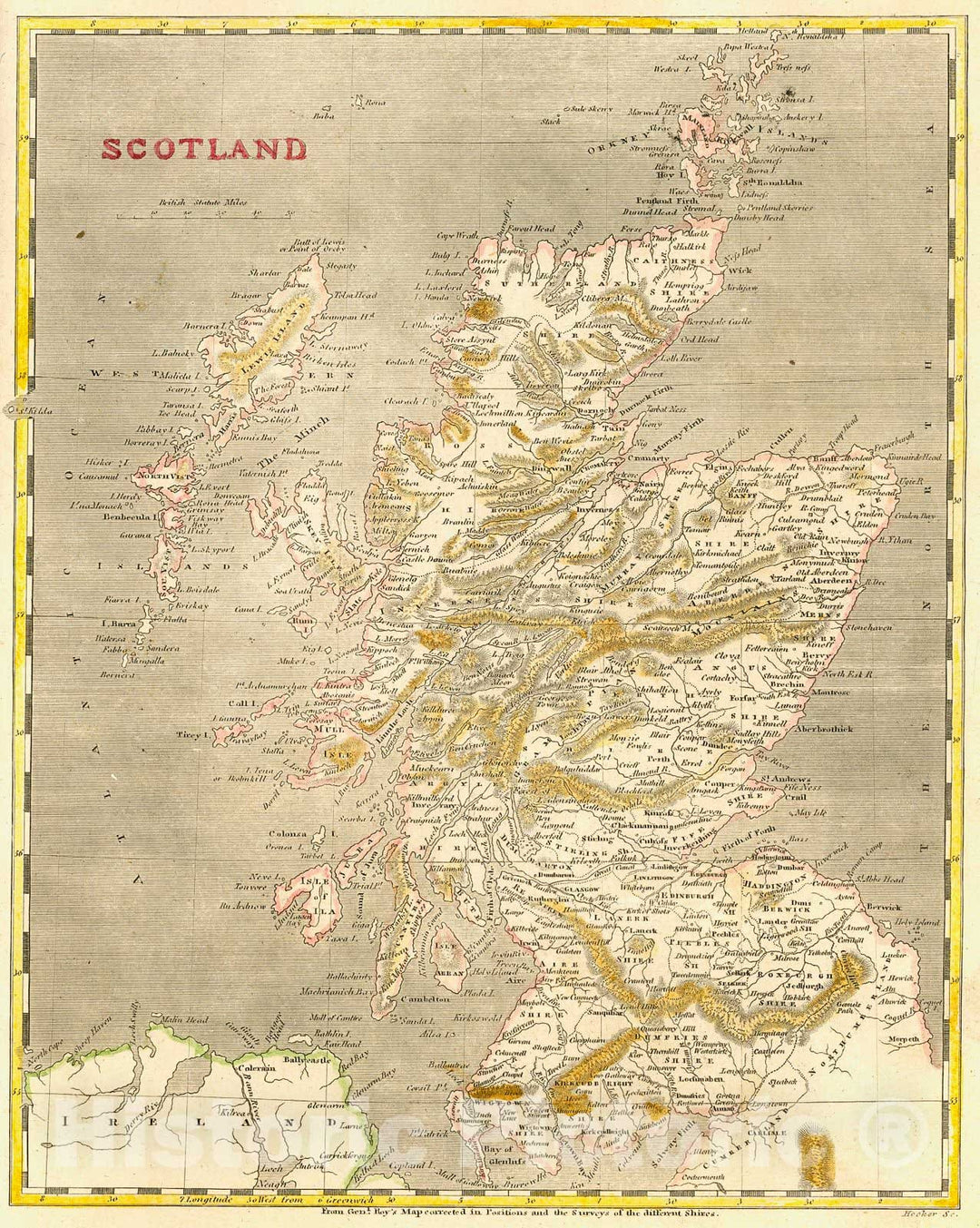 Historic Map : 1805 Scotland : Vintage Wall Art