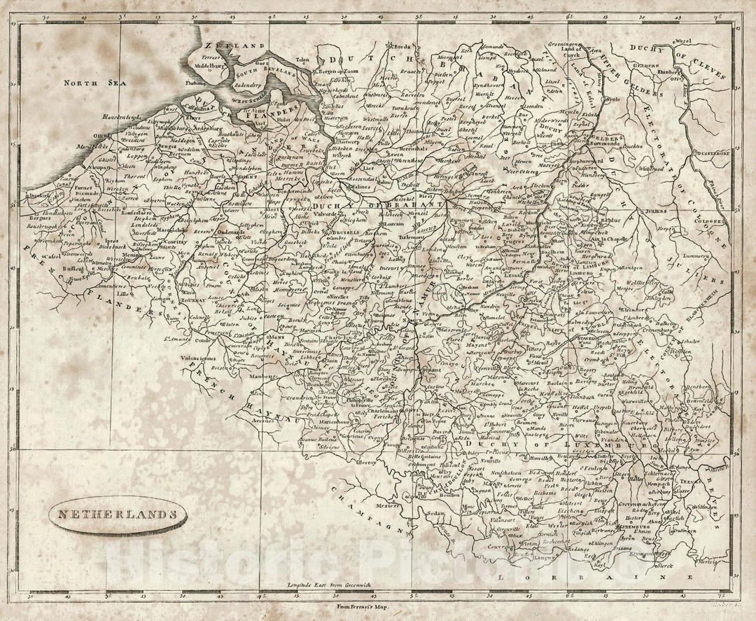 Historic Map : 1819 Netherlands : Vintage Wall Art