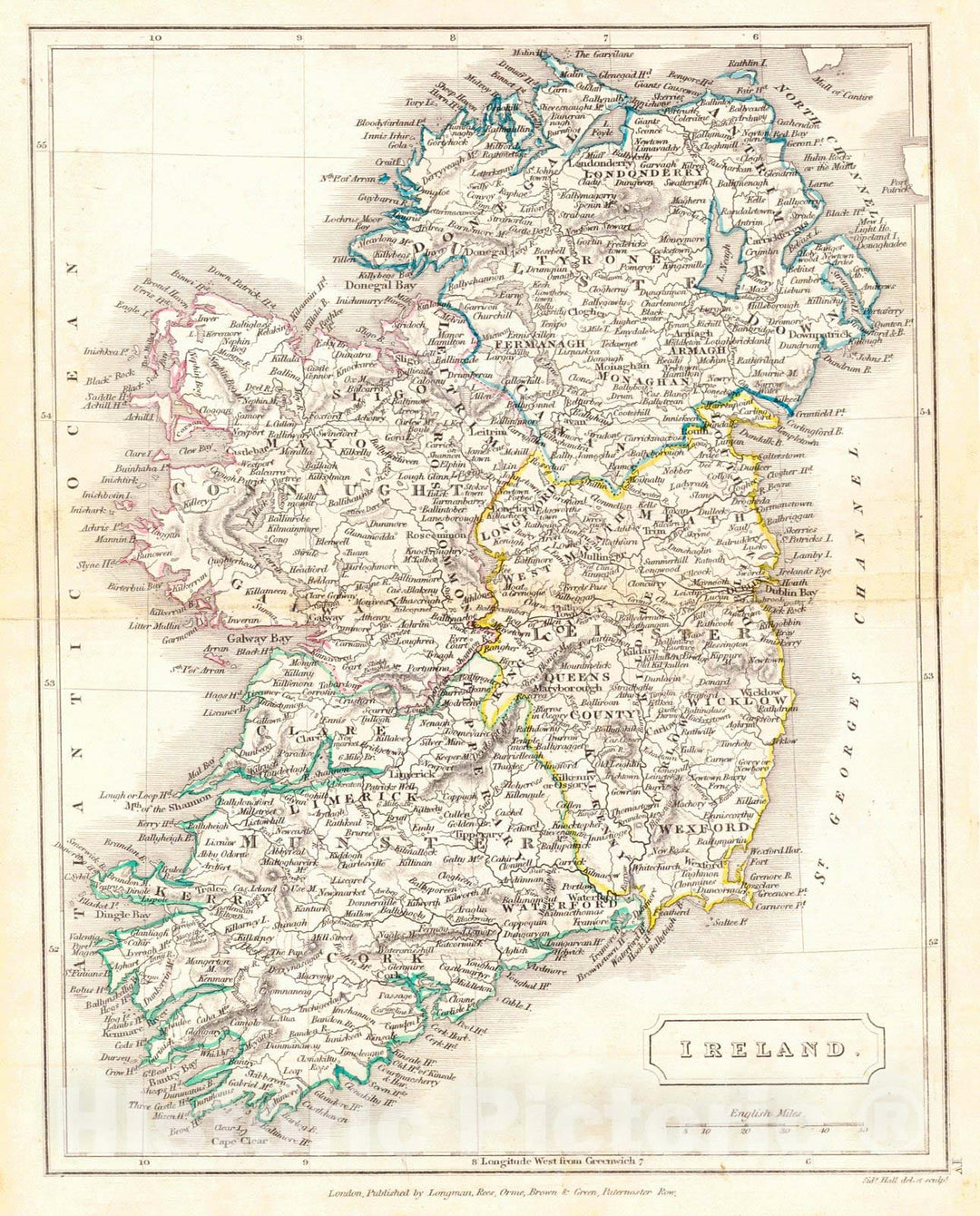 Historic Map : 1820 Ireland : Vintage Wall Art