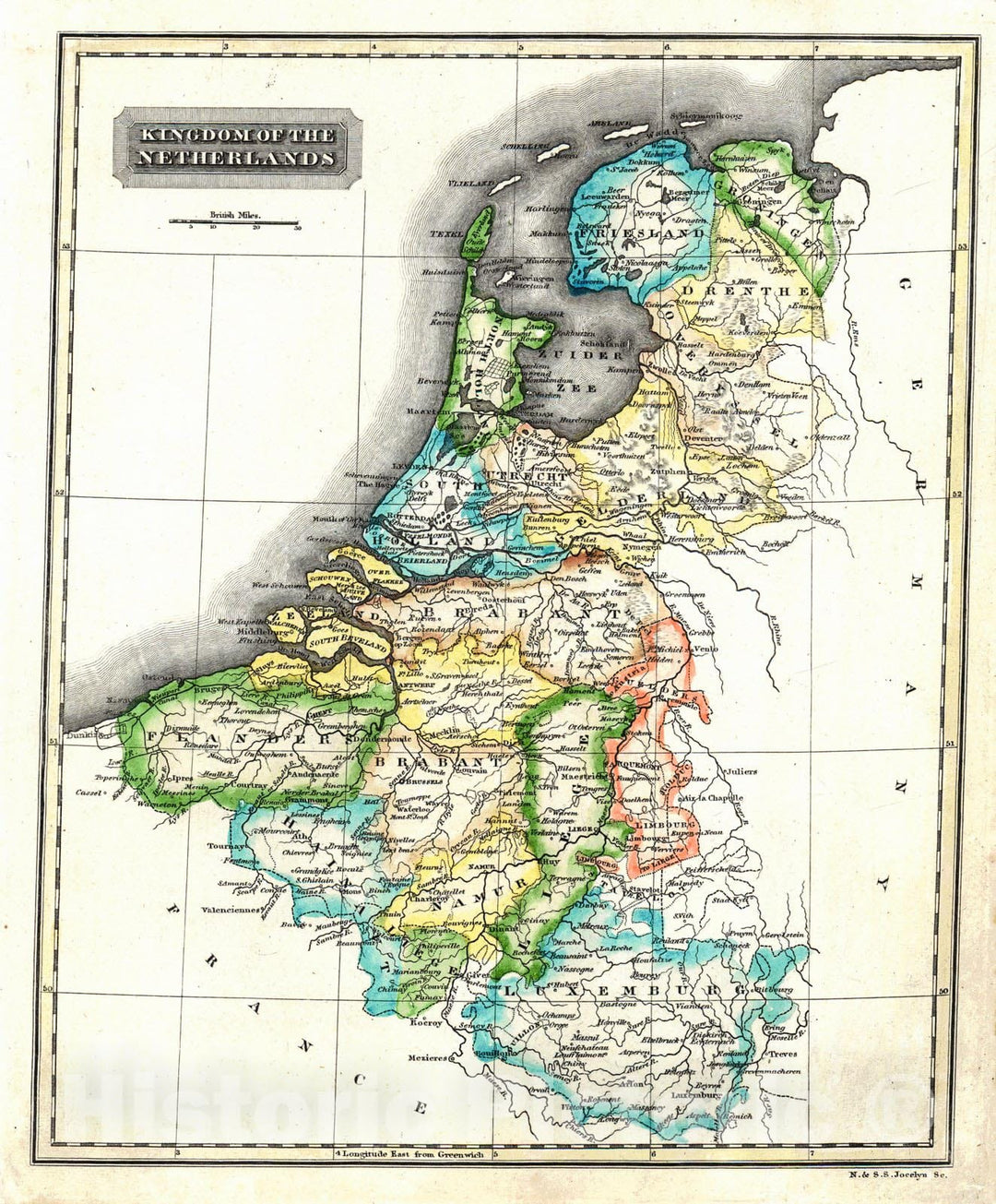 Historic Map : 1822 Kingdom of the Netherlands : Vintage Wall Art