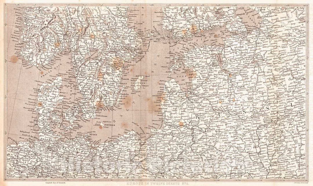 Historic Map : 1828 Europe in Twelve Sheets, No. 5 : Vintage Wall Art