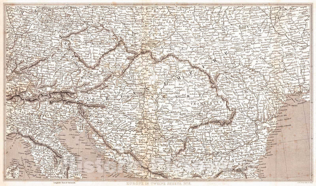 Historic Map : 1828 Europe in Twelve Sheets, No. 8 : Vintage Wall Art